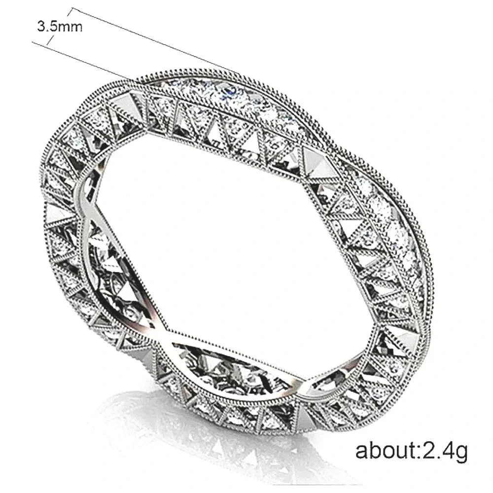 NEW Women's Gold Plated Silver Eternity Simulated Diamond Band Ring‎ Sz 10